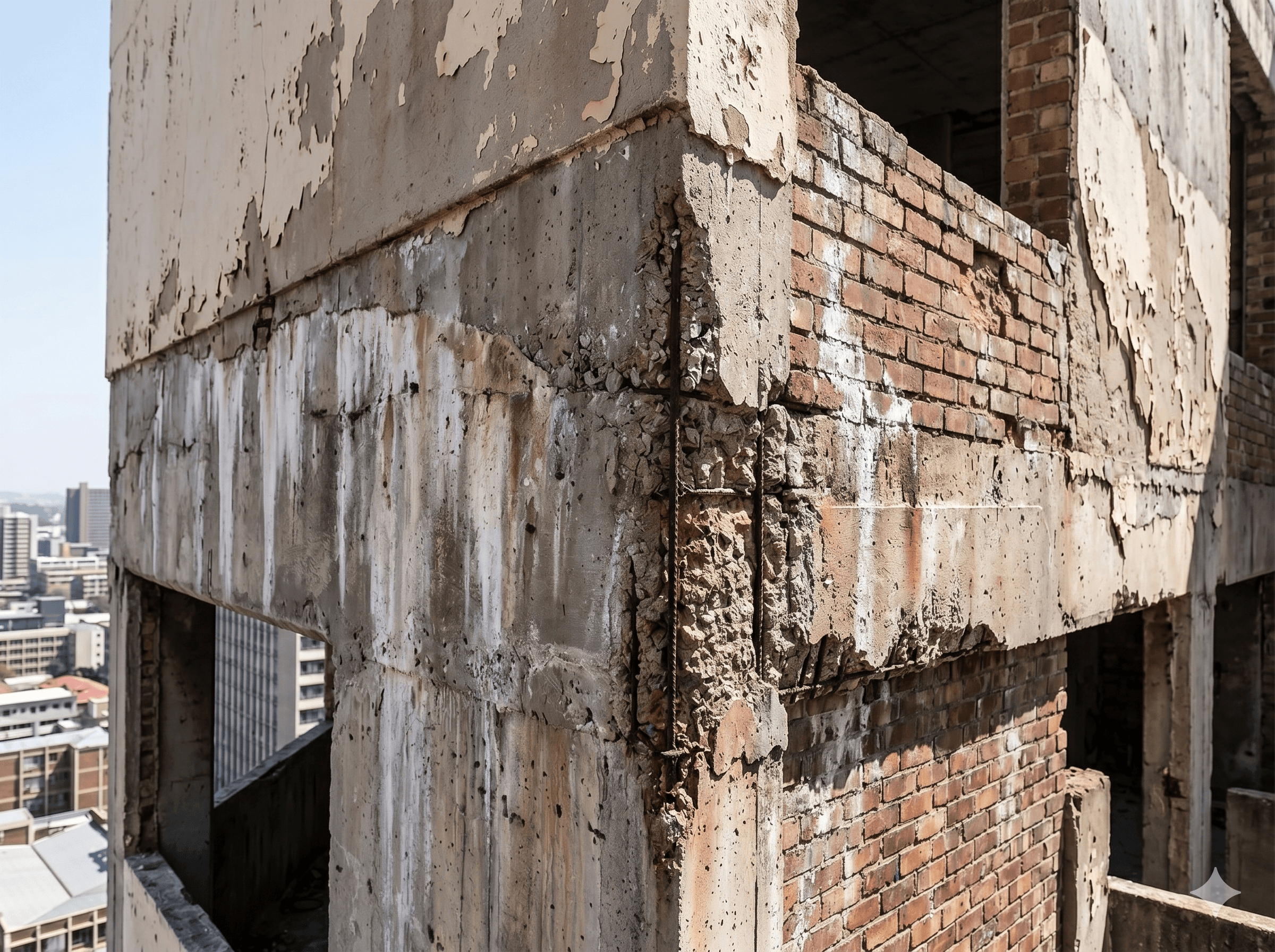 Rope access technicians working on a high-rise façade in Gauteng
