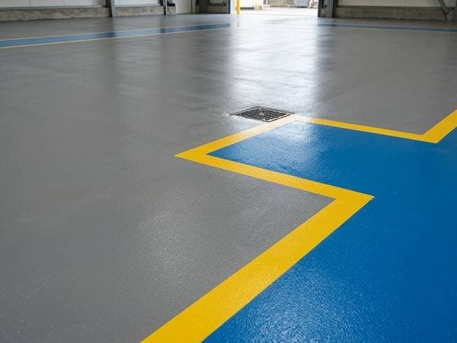 Traffic-rated line marking and demarcation on industrial or commercial paving