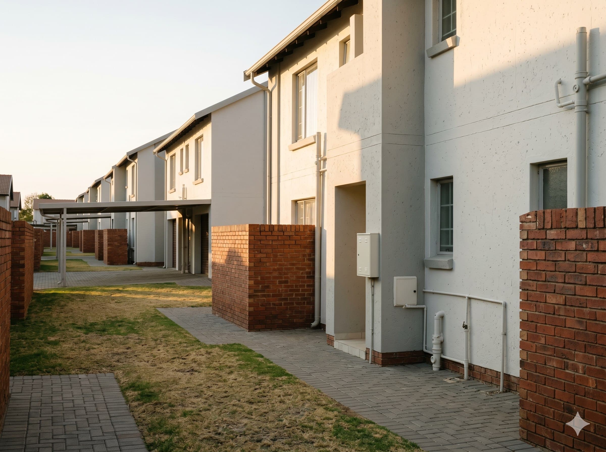 Estate external wall coating and boundary wall preparation
