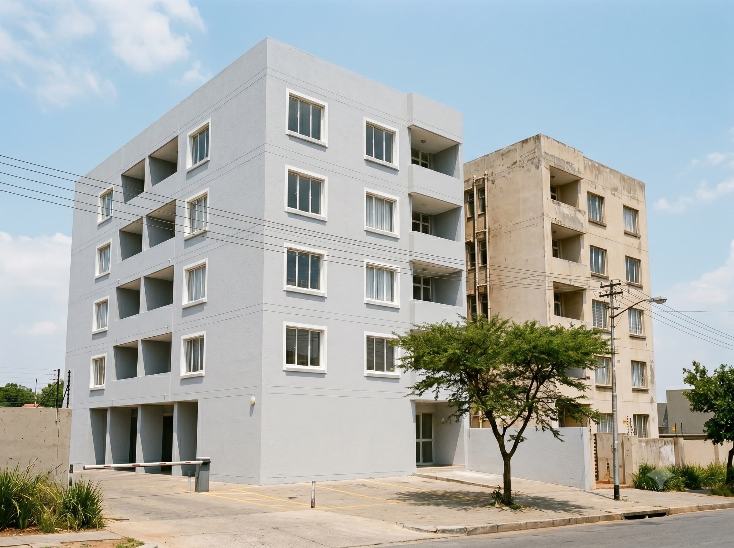 External wall painting on a Gauteng sectional-title or commercial facade