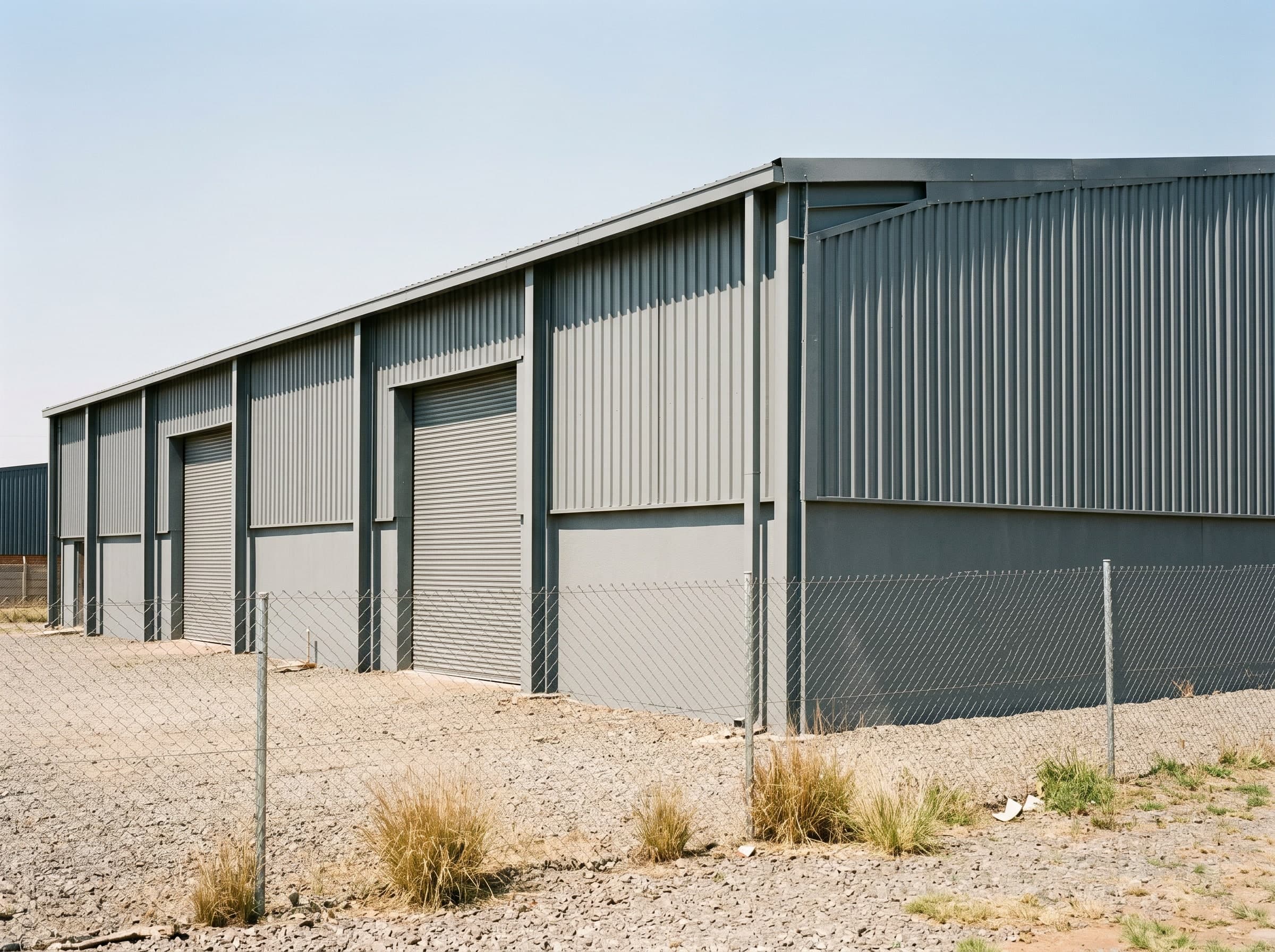 Completed protective exterior coatings on a small Gauteng light industrial warehouse