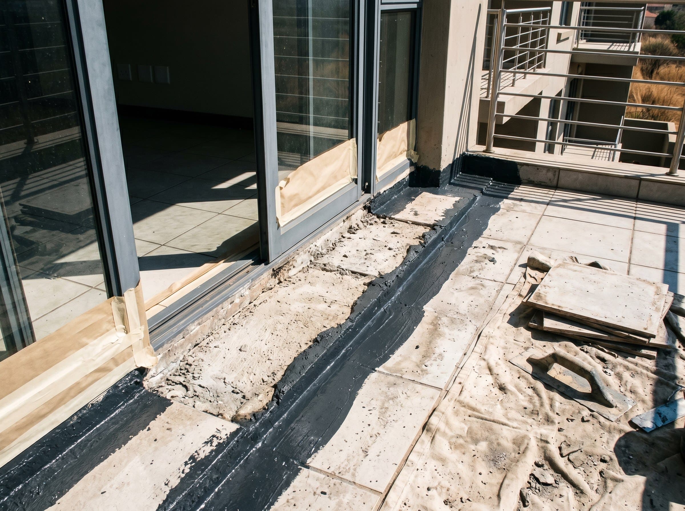 Threshold breakout and membrane renewal at a leaking slab edge