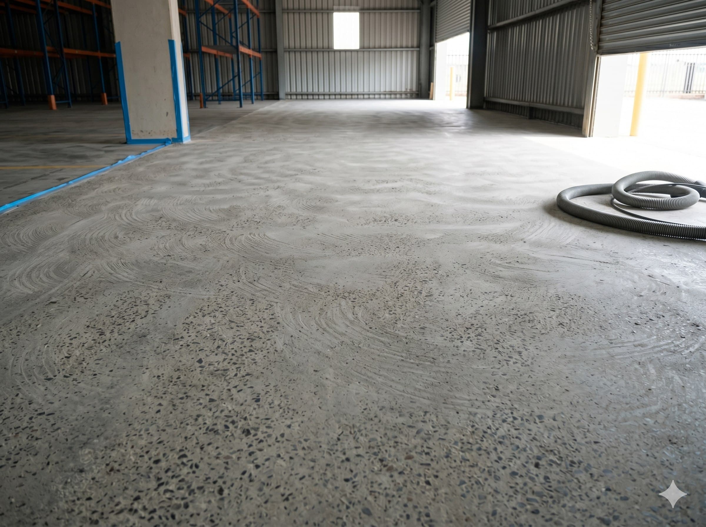 Surface preparation before decorative cement floor finish application
