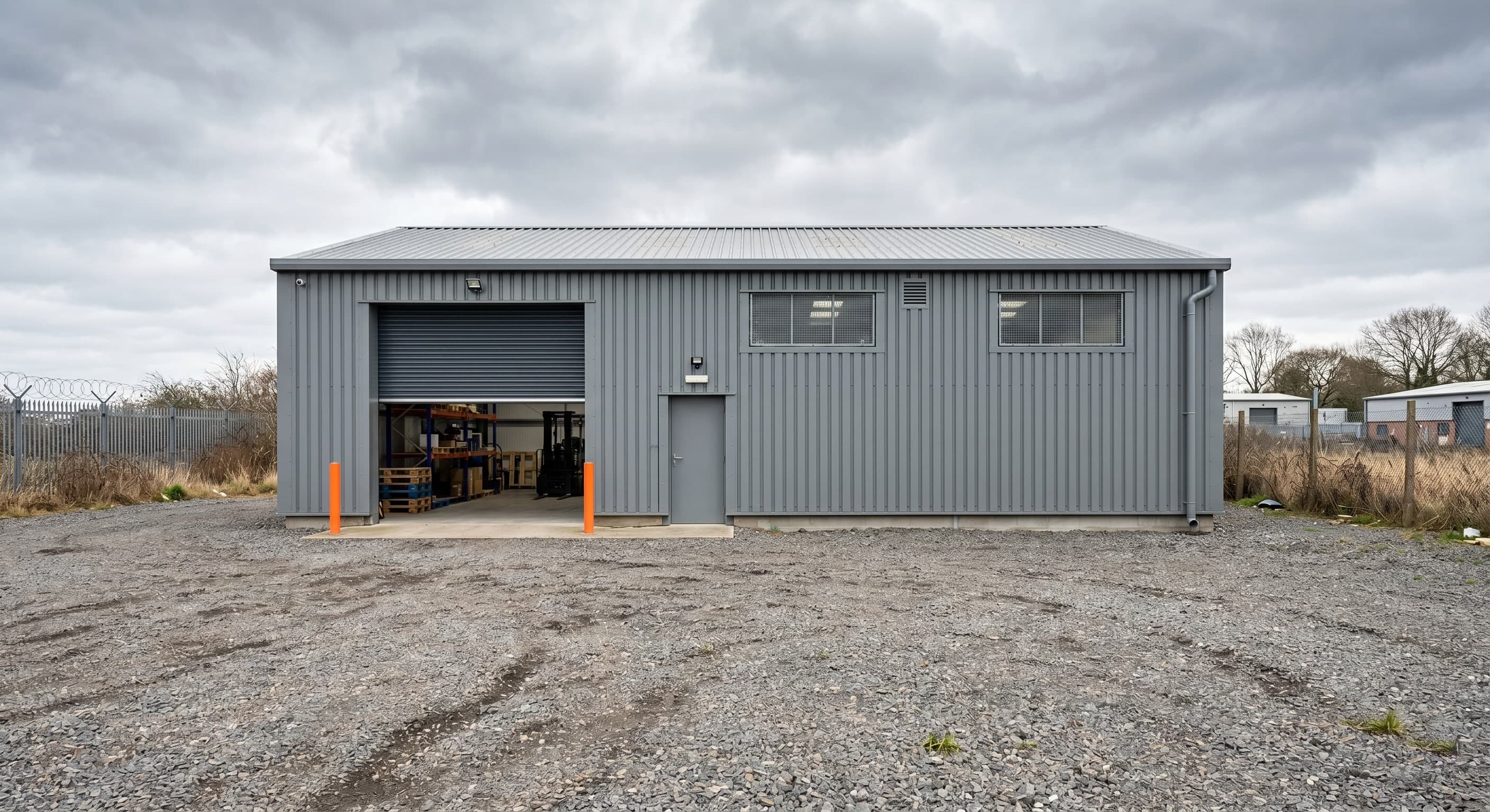 Completed exterior warehouse wall and cladding coatings at a Gauteng logistics building