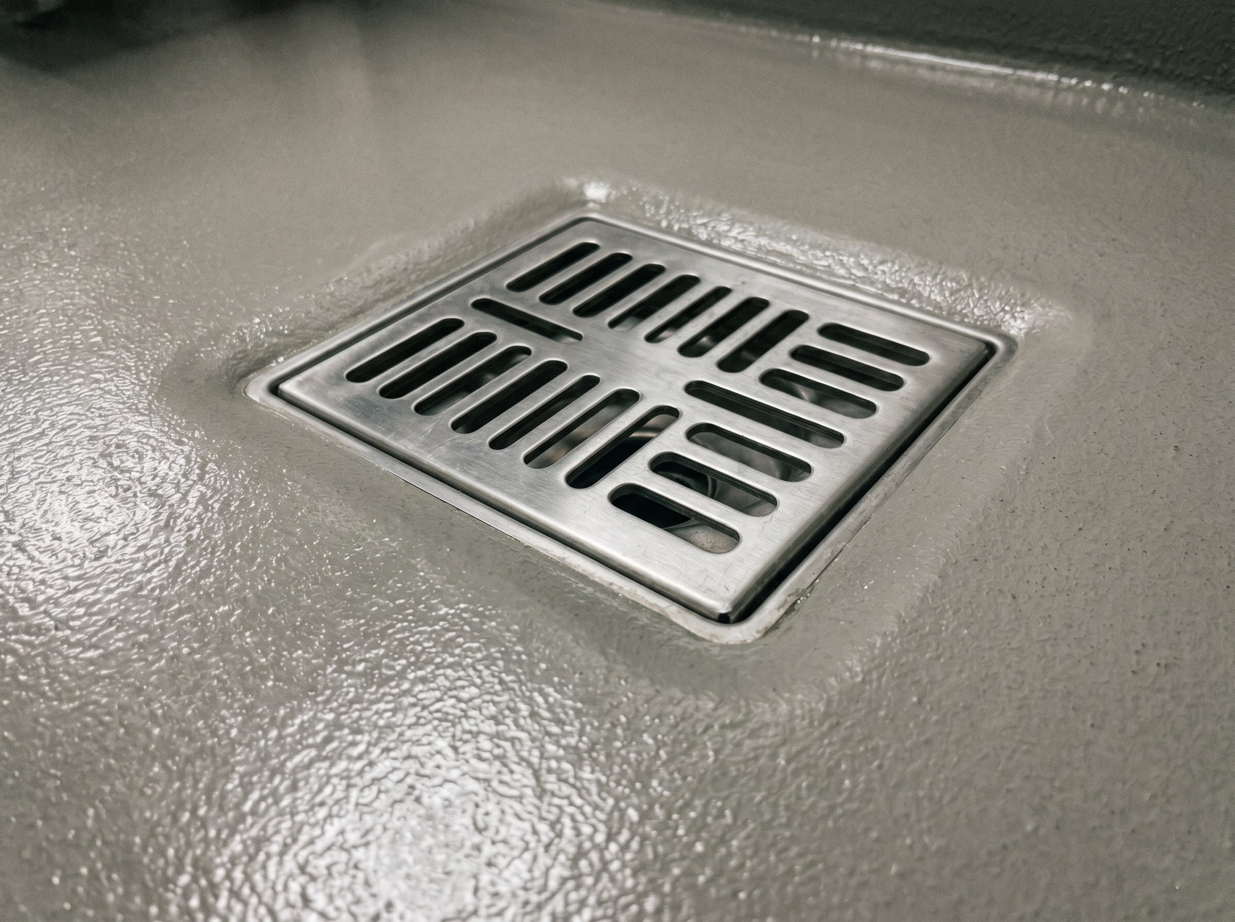 Close-up of anti-slip texture on a completed hygienic polyurethane-cement floor in Gauteng