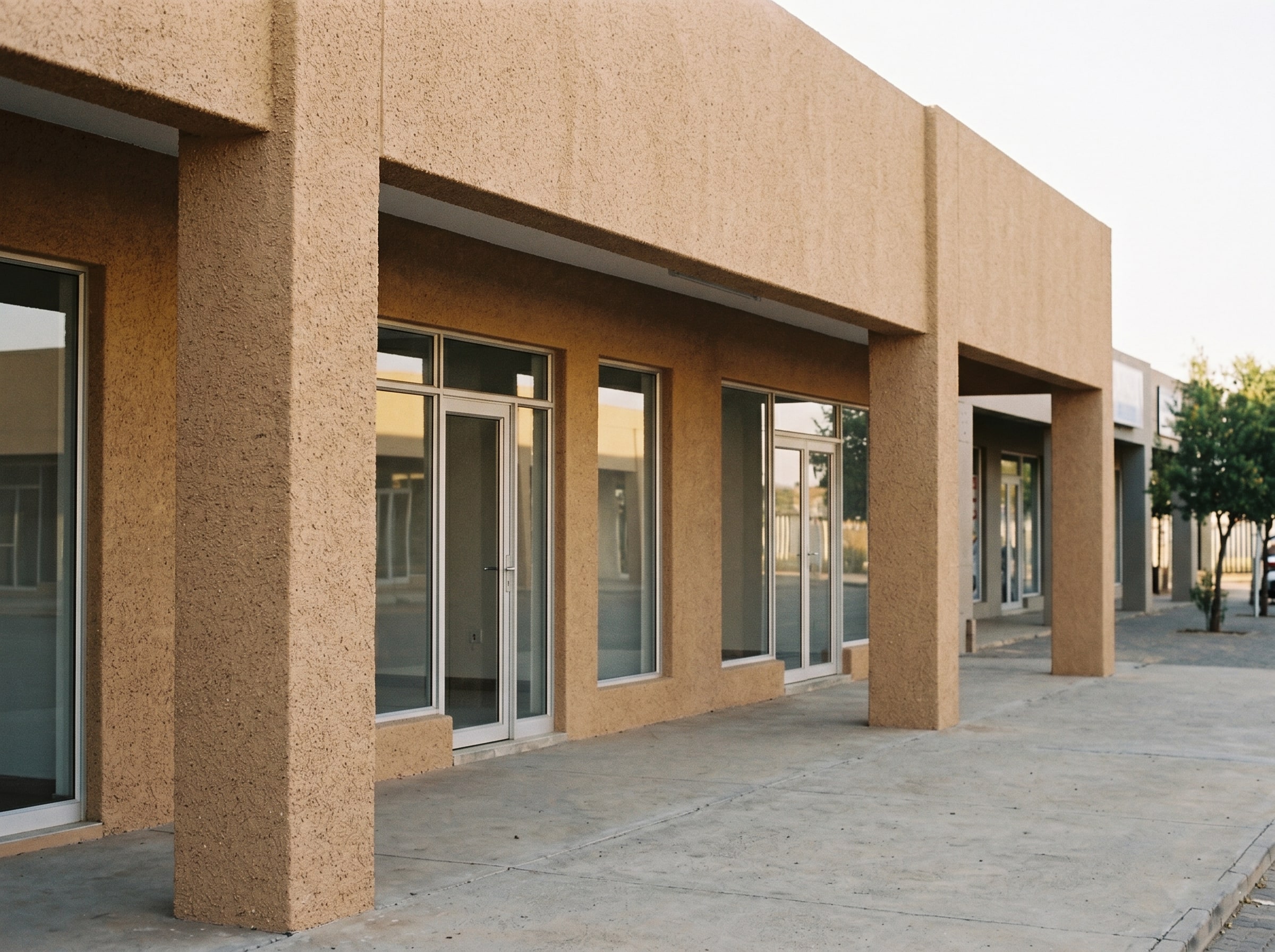 Close-up of completed Marmoran granule texture on an exterior wall in Gauteng