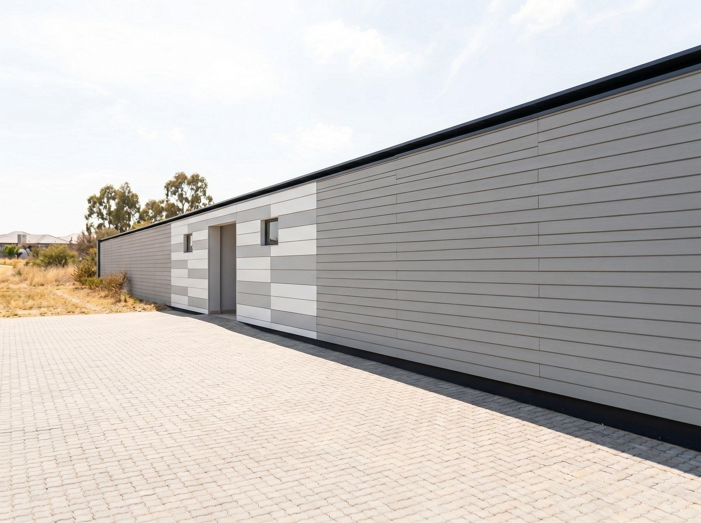 Completed cladding elevation on a Gauteng school or community building