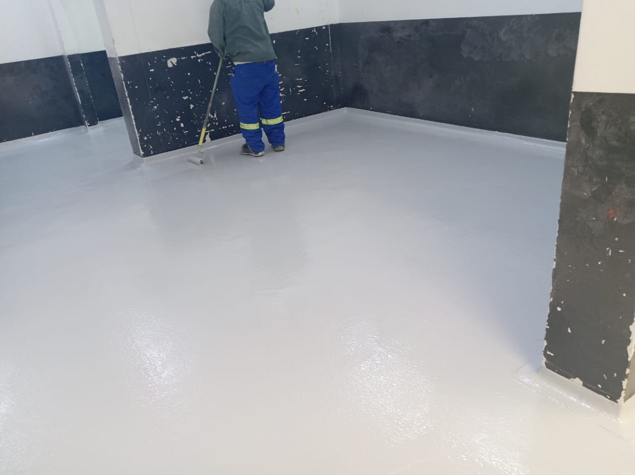 Commercial interior low-VOC painting in a healthcare facility