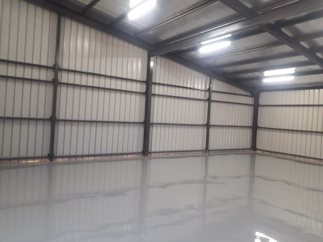 HACCP hygienic polyurethane floor coating in an abattoir wash bay