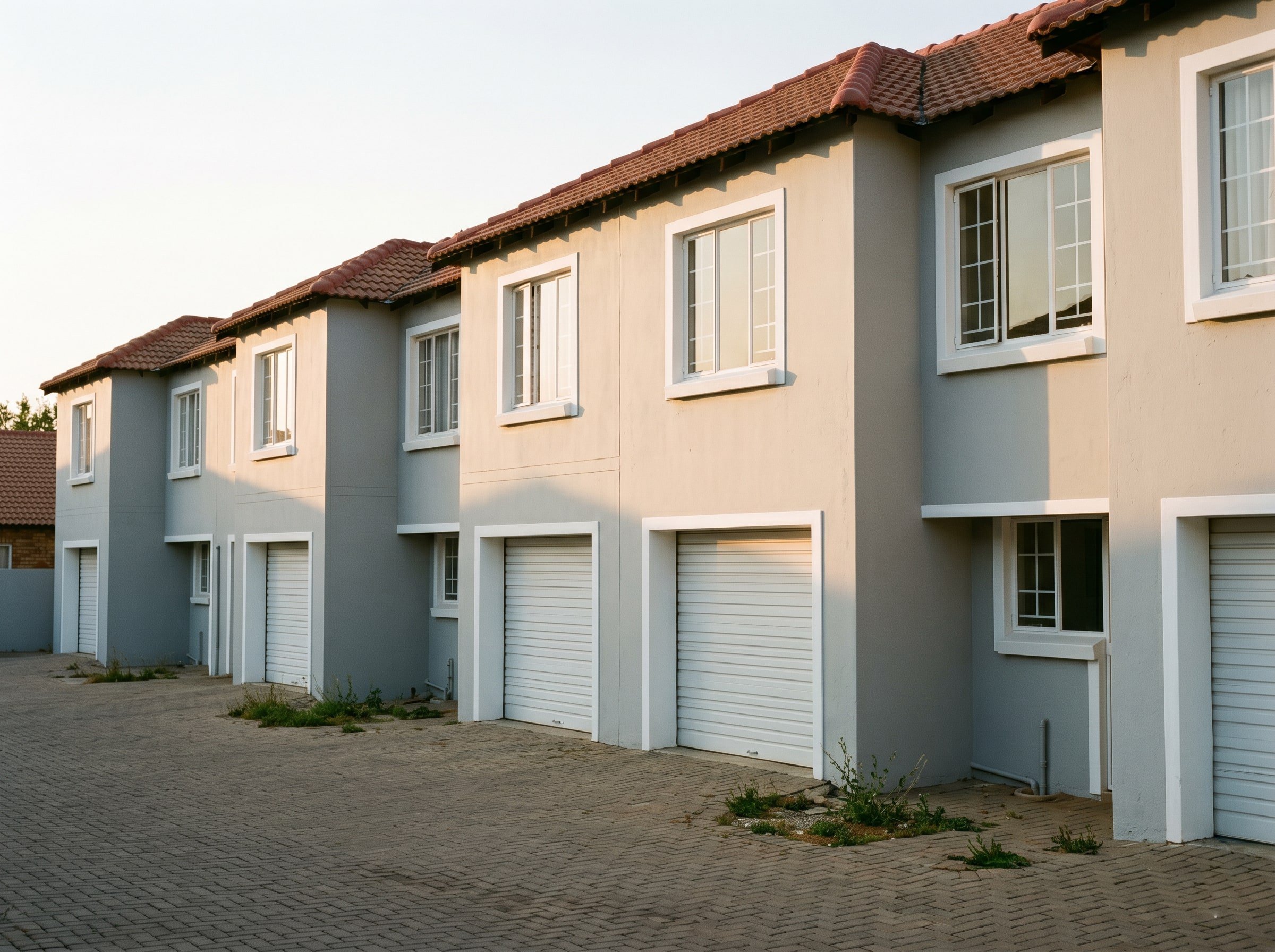 Finished double-storey townhouse units in a small Centurion body corporate complex