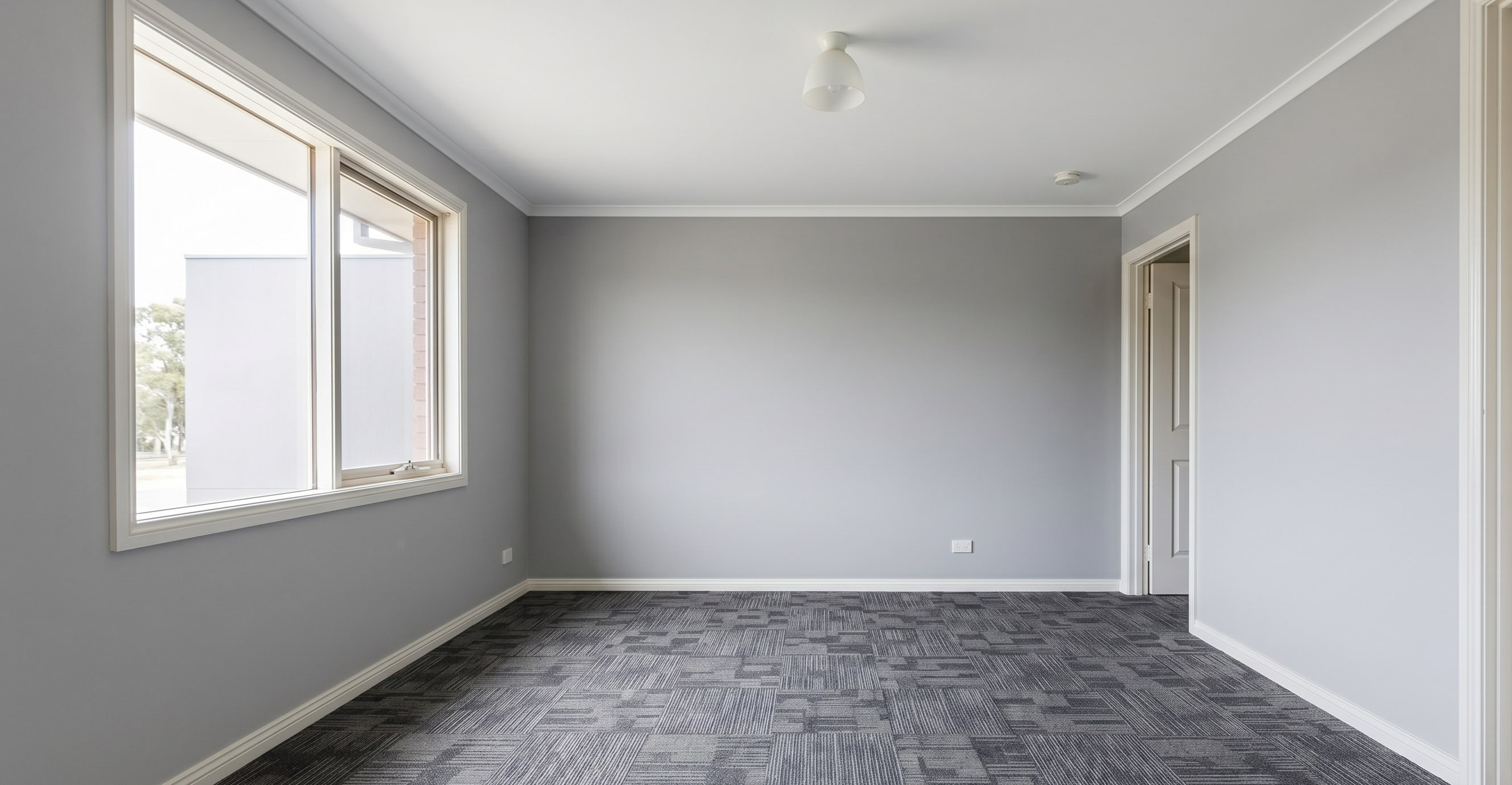 Completed internal wall coating in a vacant Gauteng retail white-box shell