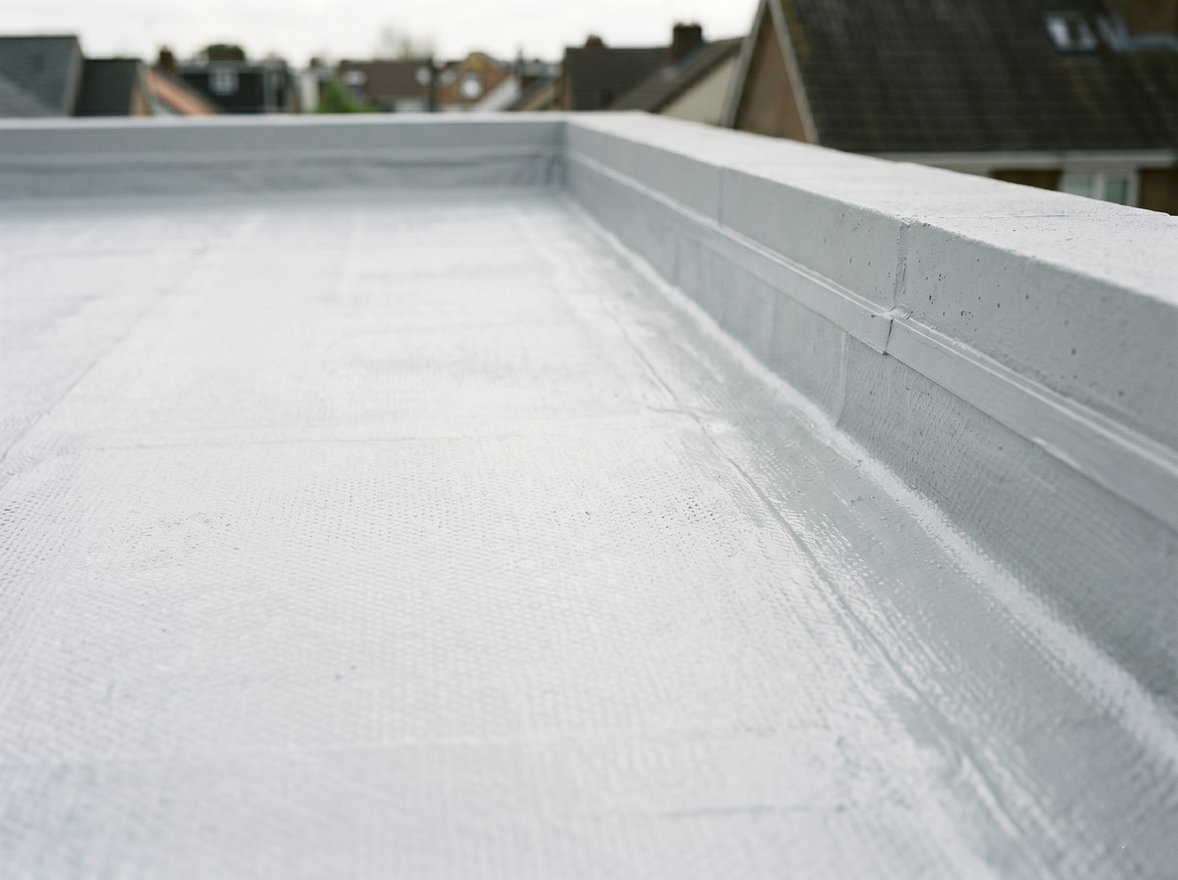 Close-up of completed ridge and hip tile coating on a Gauteng tile roof