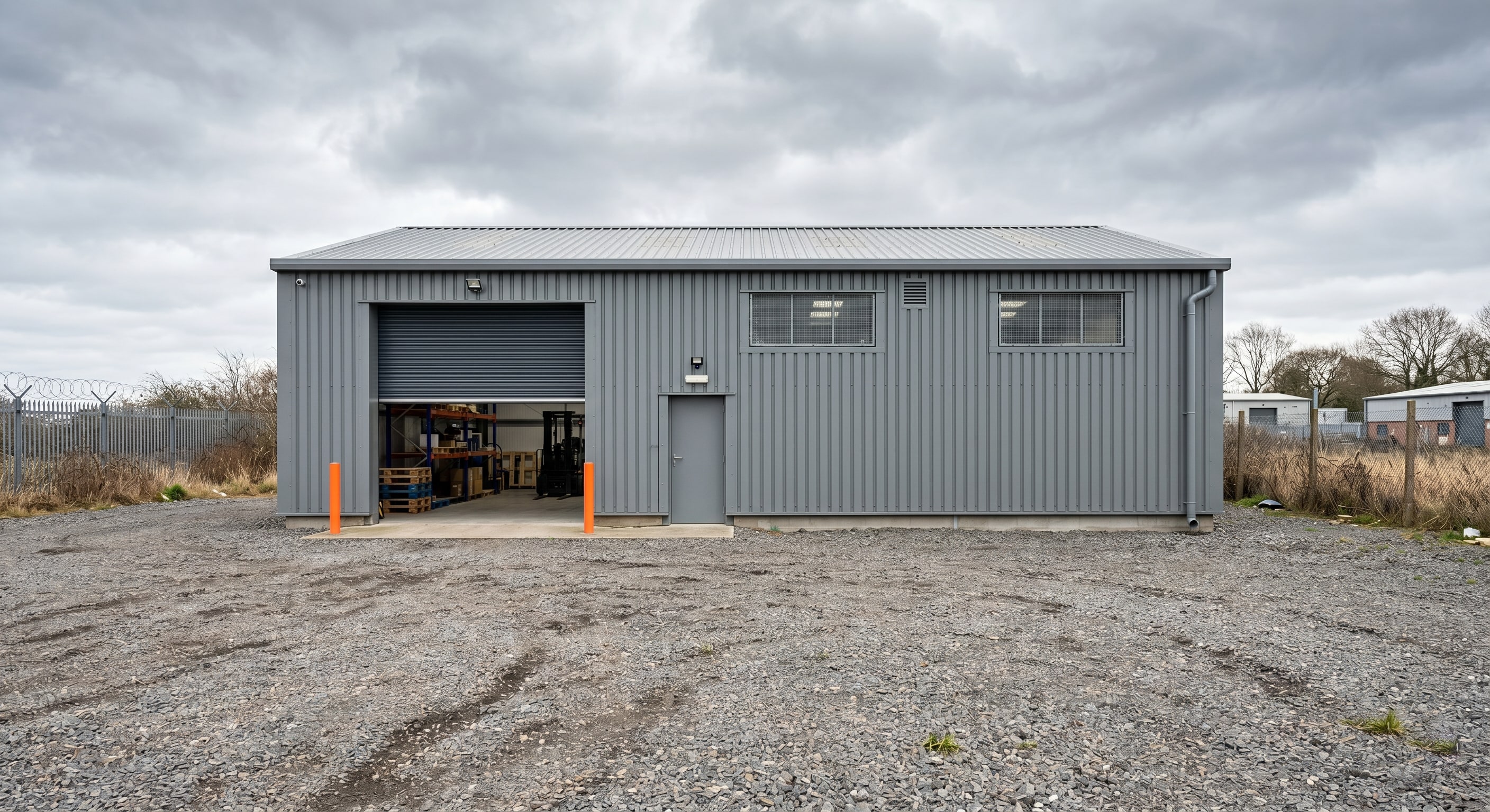 Completed exterior warehouse wall and cladding coatings at a Gauteng logistics building