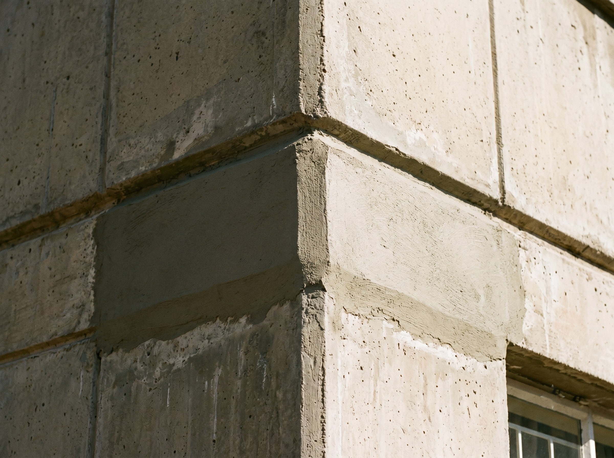 Completed spalling repair on a townhouse carport beam and column in Gauteng