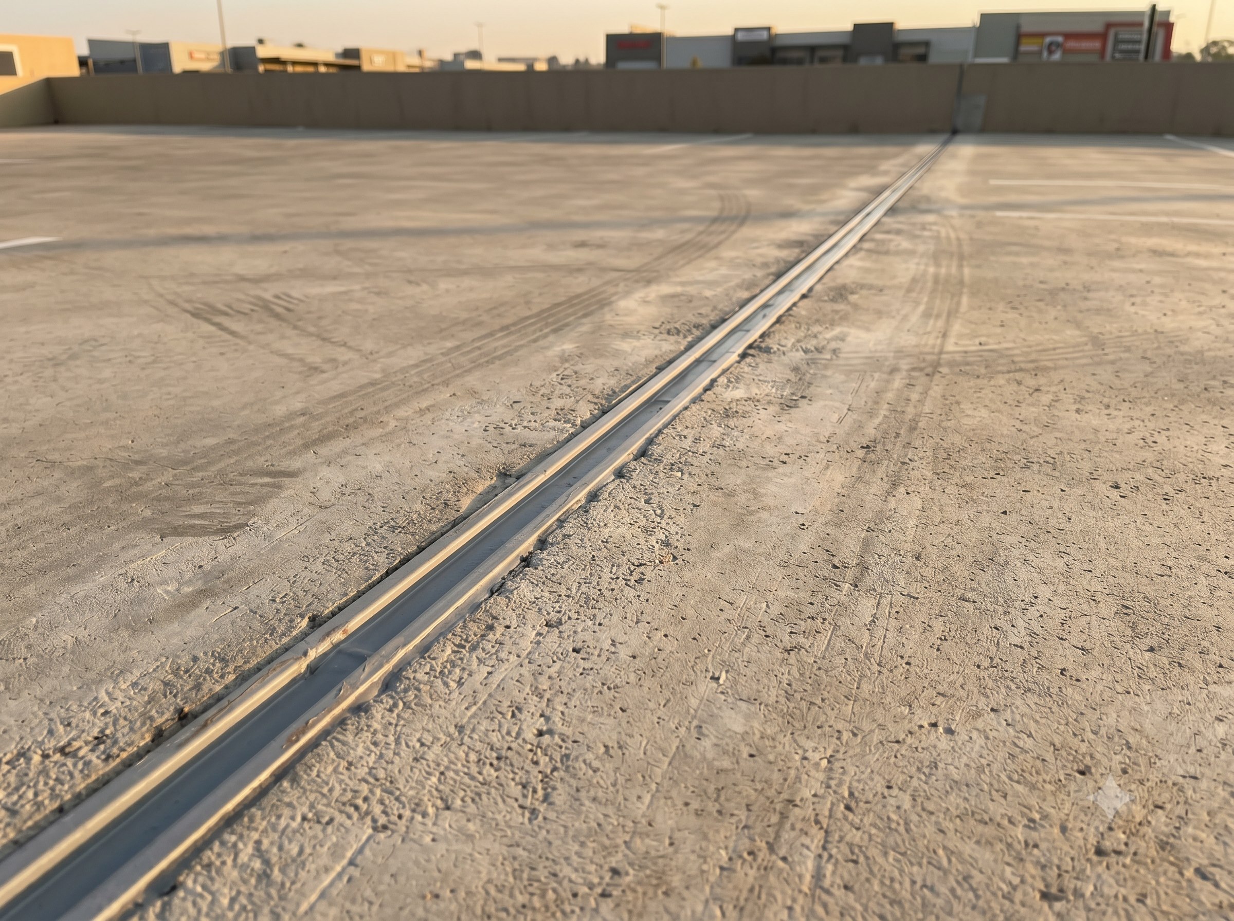 Completed expansion joint sealing ready for traffic reopening